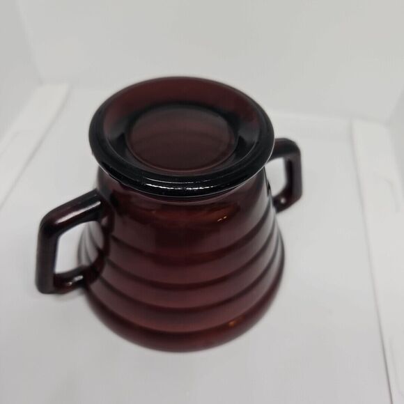 Hazel Atlas MODERNTONE AMETHYST *3" CREAMER & SUGAR* set no flaws,gorgeous color - Picture 4 of 10